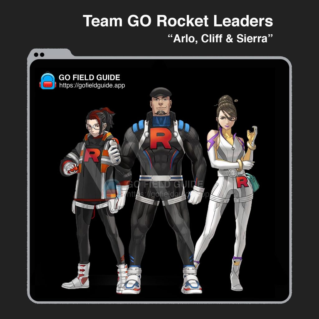 Pokemon GO Rocket Leaders Arlo, Cliff & Sierra